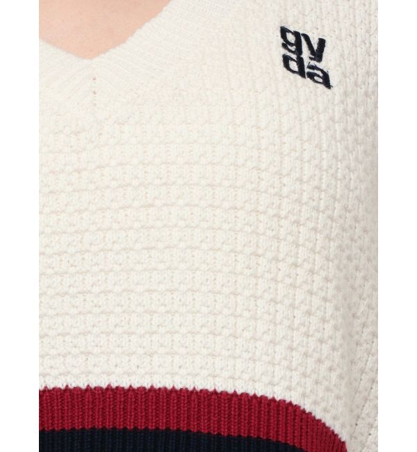 GYDA「Square gyda Vネックラインニットトップス」|ニット・セーター|