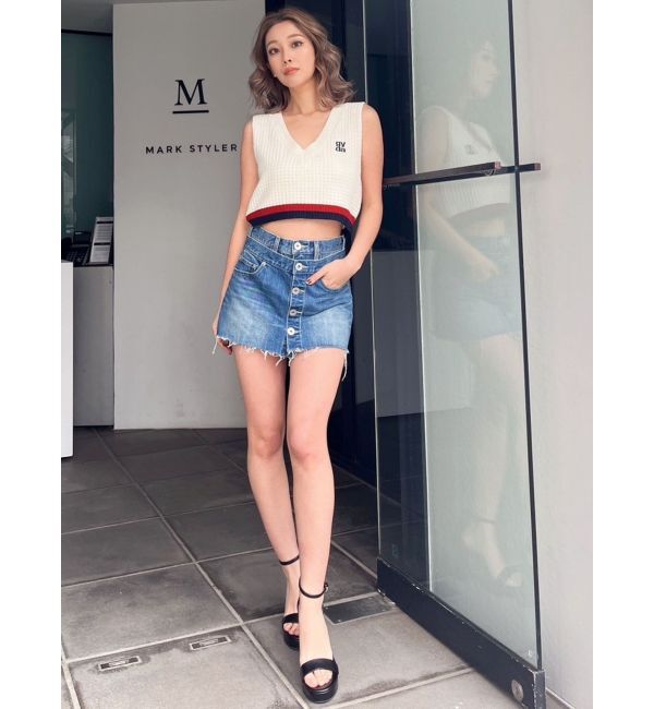 GYDA「Square gyda Vネックラインニットトップス」|ニット・セーター|