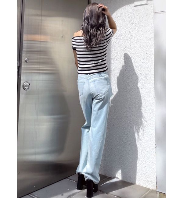 GYDA「HEMスリットオフショルニットトップス」|ニット・セーター|