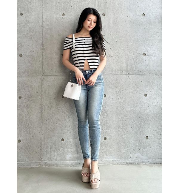 GYDA「HEMスリットオフショルニットトップス」|ニット・セーター|