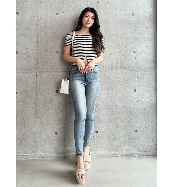 GYDA「HEMスリットオフショルニットトップス」|ニット・セーター|