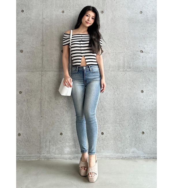 GYDA「HEMスリットオフショルニットトップス」|ニット・セーター|