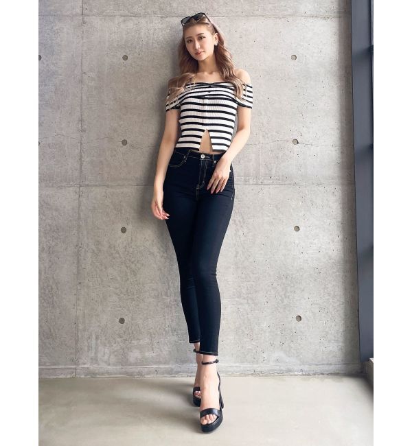 GYDA「HEMスリットオフショルニットトップス」|ニット・セーター|