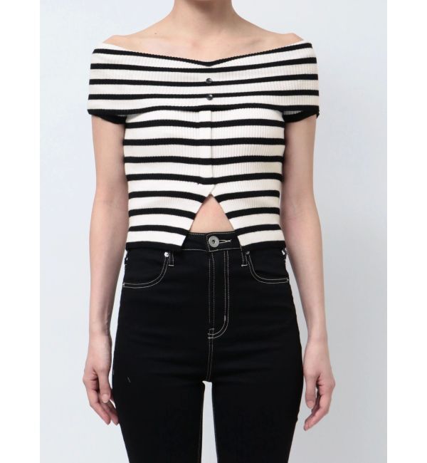 GYDA「HEMスリットオフショルニットトップス」|ニット・セーター|