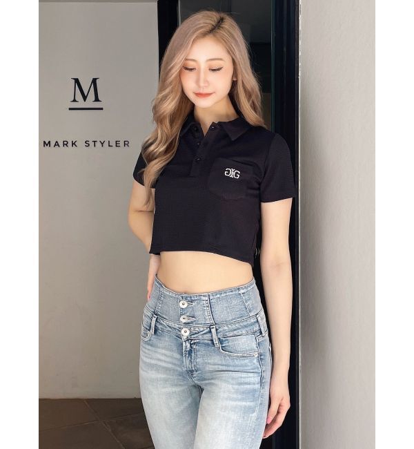 GYDA「Symmetry GYDA ラメembroideryポロトップス」|ポロシャツ|