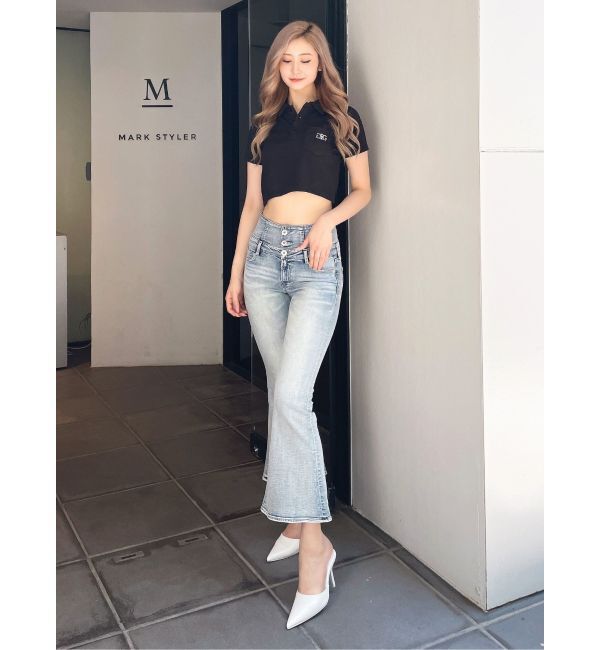 GYDA「Symmetry GYDA ラメembroideryポロトップス」|ポロシャツ|