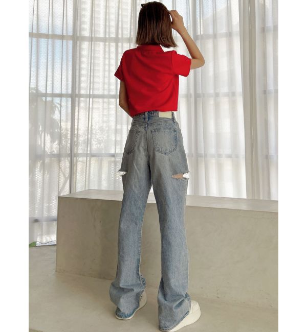 GYDA「Symmetry GYDA ラメembroideryポロトップス」|ポロシャツ|