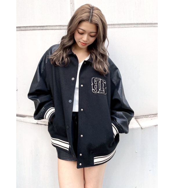 GYDA「DAMSEL BIG スタジャン」|ブルゾン・スタジャン|ブラック