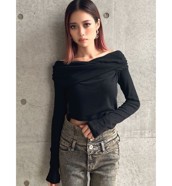GYDA「アシンンメトリーオフショルトップス」|Tシャツ・カットソー|