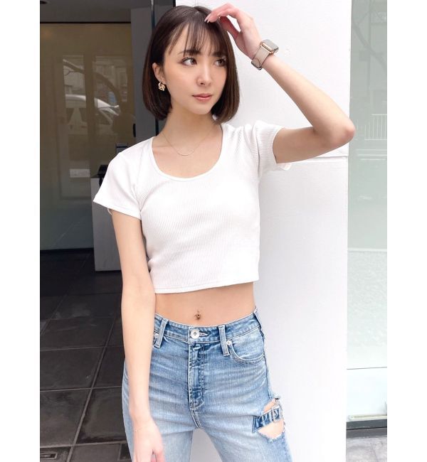 GYDA「レオパードバックリボントップス」|Tシャツ・カットソー|