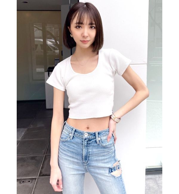 GYDA「レオパードバックリボントップス」|Tシャツ・カットソー|