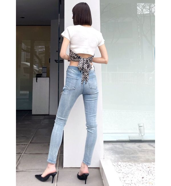 GYDA「レオパードバックリボントップス」|Tシャツ・カットソー|