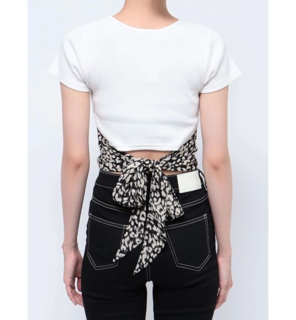 GYDA「レオパードバックリボントップス」|Tシャツ・カットソー|