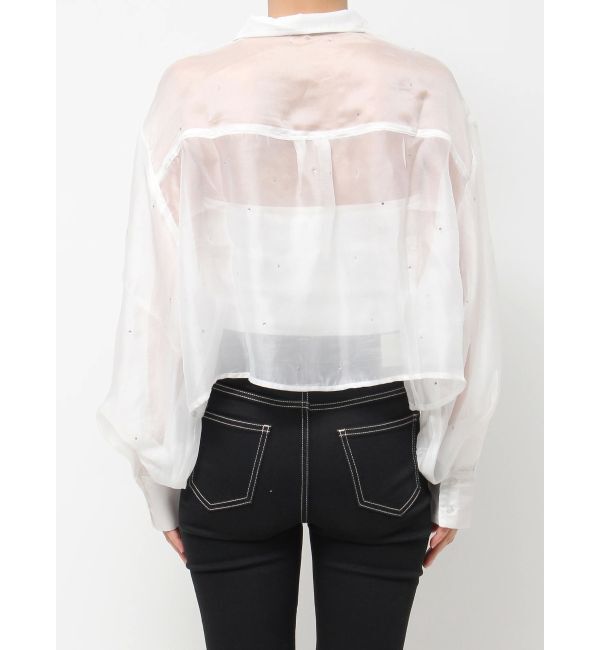 GYDA「シアーラインストーンショートシャツ」|シャツ・ブラウス|