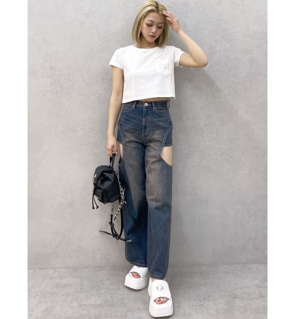 GYDA「Symmetry GYDA STONEポケットショートTシャツ」|Tシャツ・カットソー|