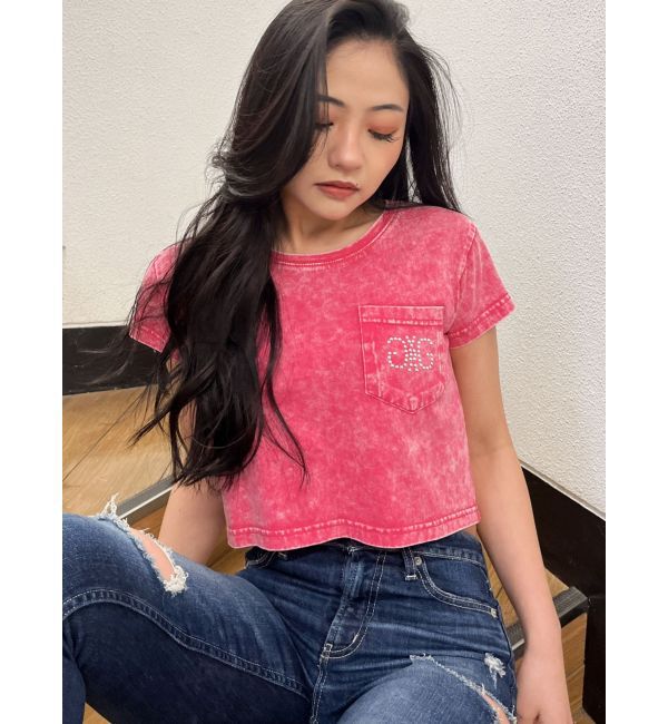 GYDA「Symmetry GYDA STONEポケットショートTシャツ」|Tシャツ・カットソー|ピンク