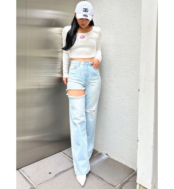 GYDA「GDロゴラインストーンテレコトップス」|Tシャツ・カットソー|