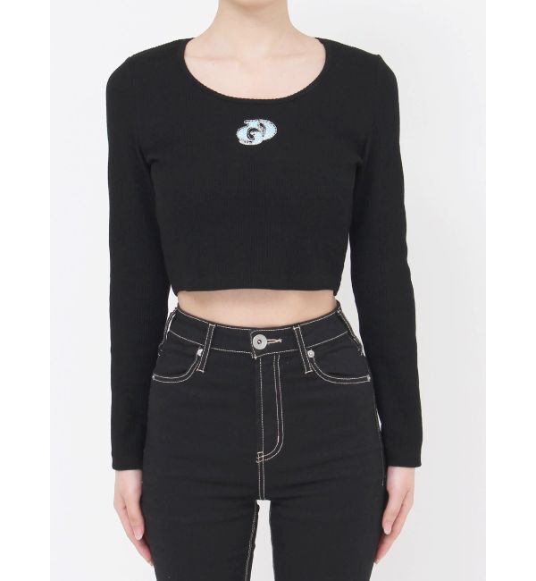 GYDA「GDロゴラインストーンテレコトップス」|Tシャツ・カットソー|