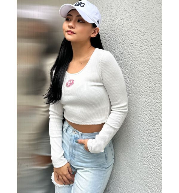 GYDA「GDロゴラインストーンテレコトップス」|Tシャツ・カットソー|