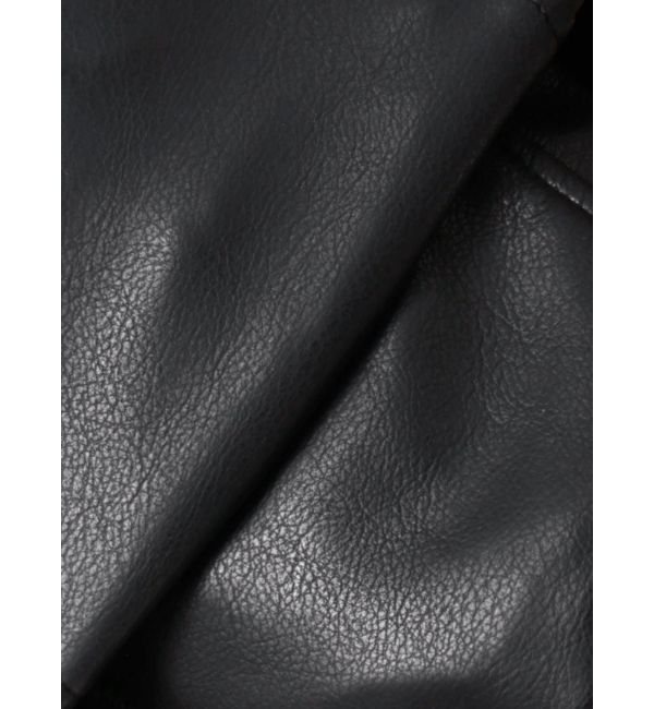 GYDA「フーディーフェイクレザーコート」|ブルゾン・スタジャン|