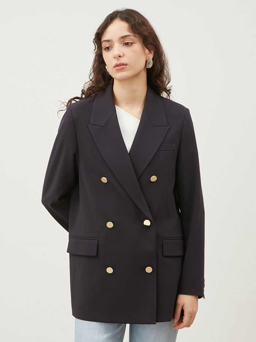 Mila Owen「金釦ダブルブレストロングブレザー」|テーラードジャケット|