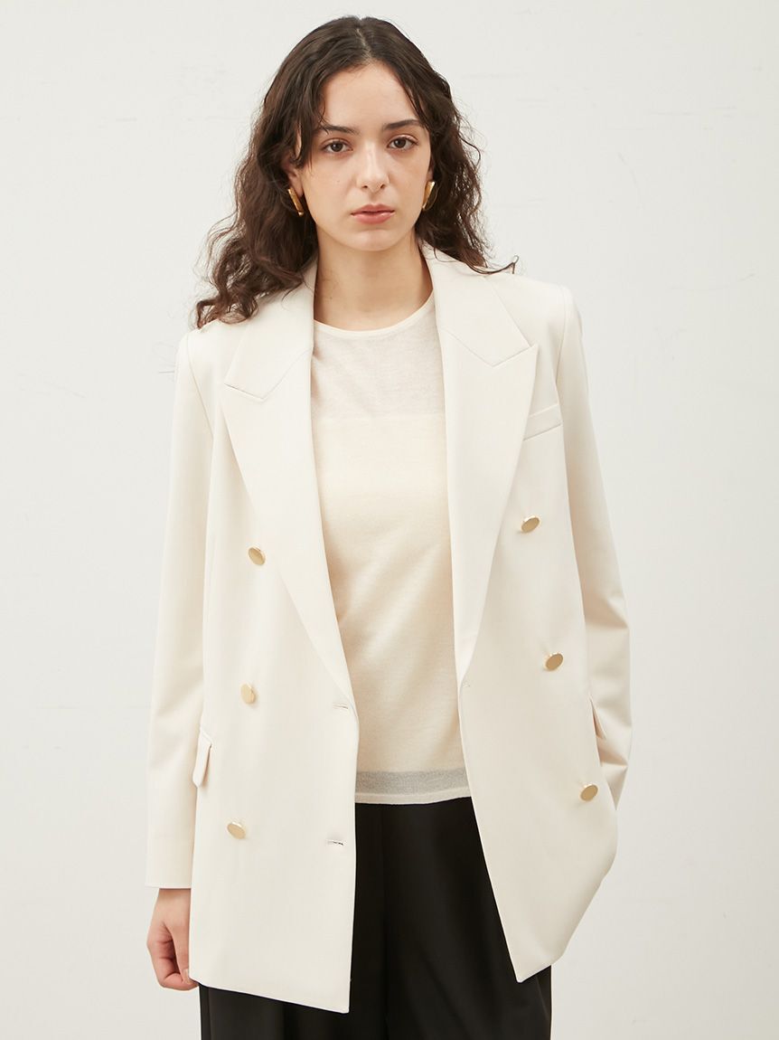 Mila Owen「金釦ダブルブレストロングブレザー」|テーラードジャケット|