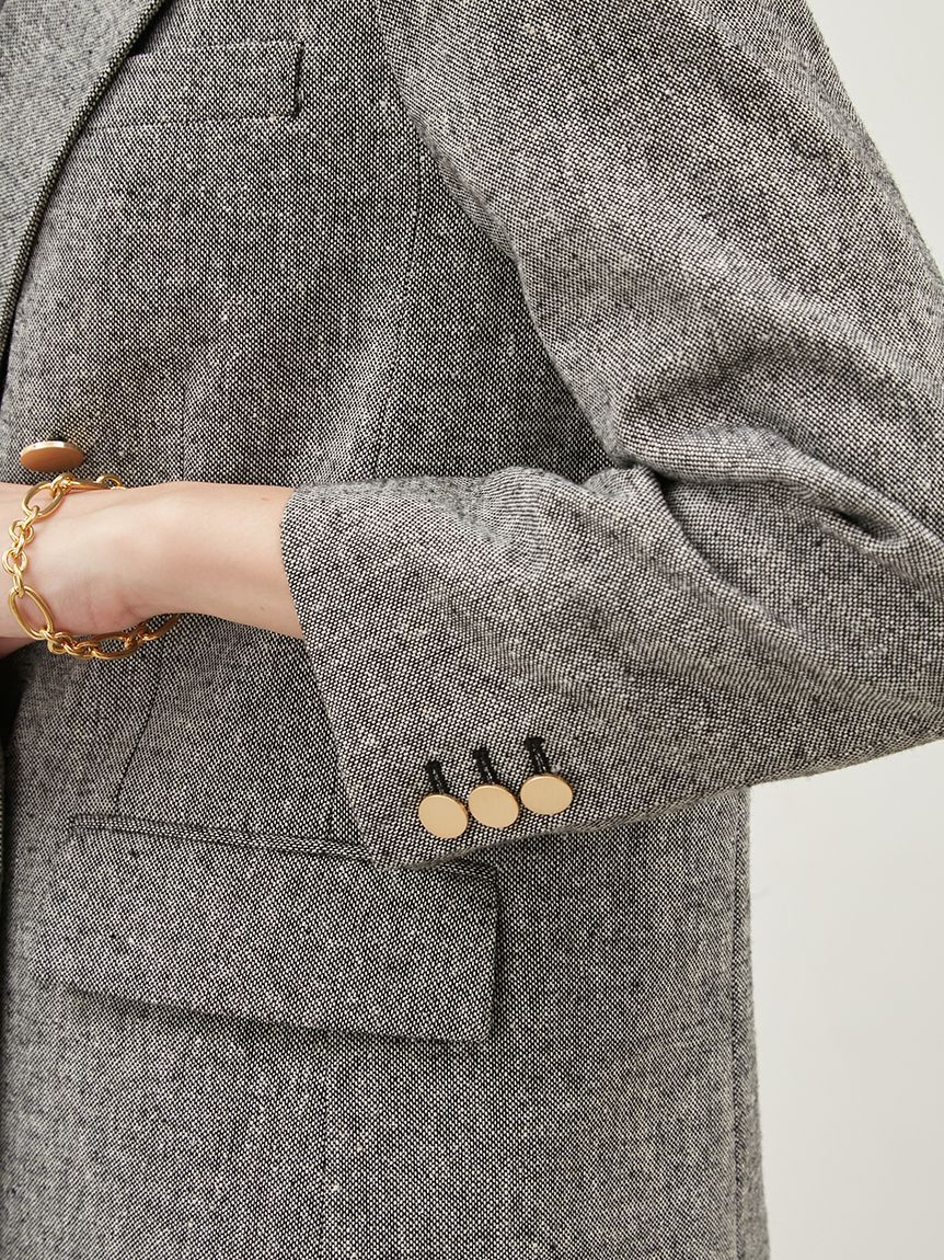 Mila Owen「金釦ダブルブレストツイードブレザー」|テーラードジャケット|