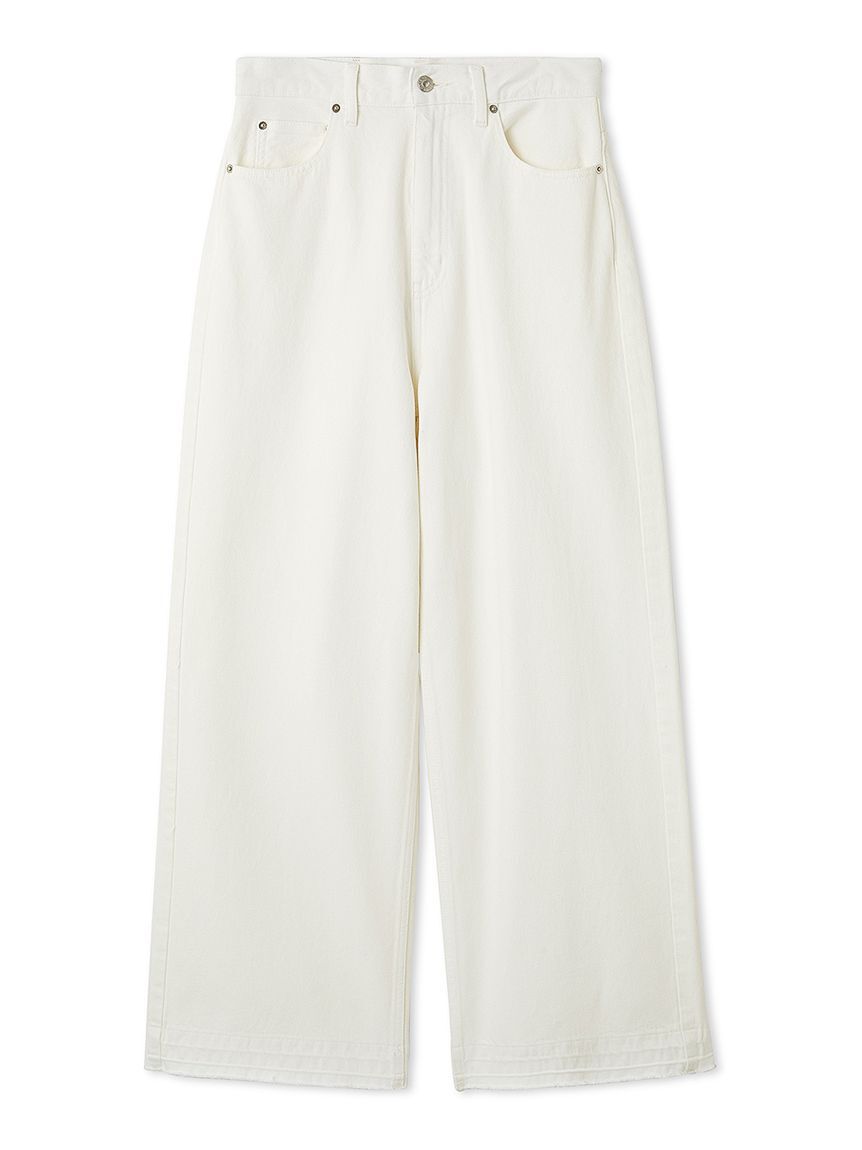 Mila Owen「【ウォッシャブル】撥水加工カットオフワイドデニムパンツ」|デニム|