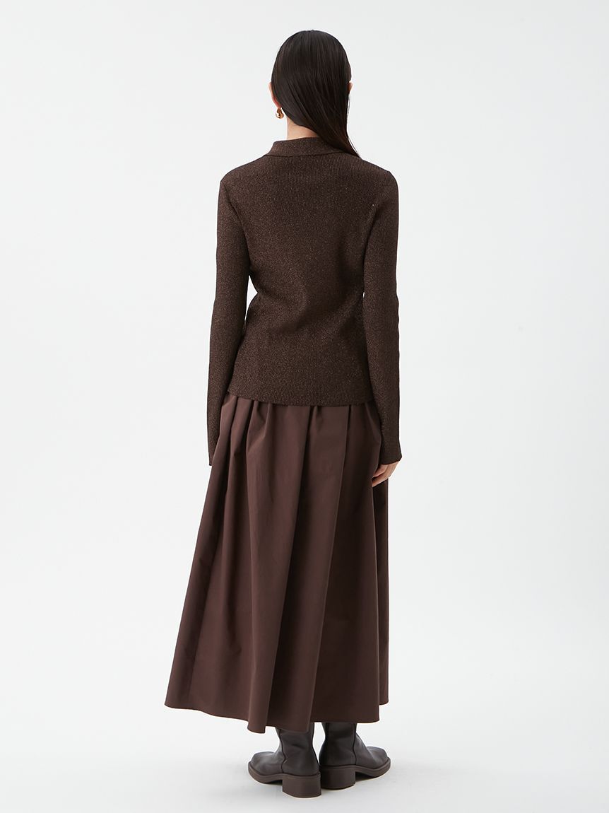 セットアイテム】ポロ衿ニットタックフレアスカートコーデSET（Mila