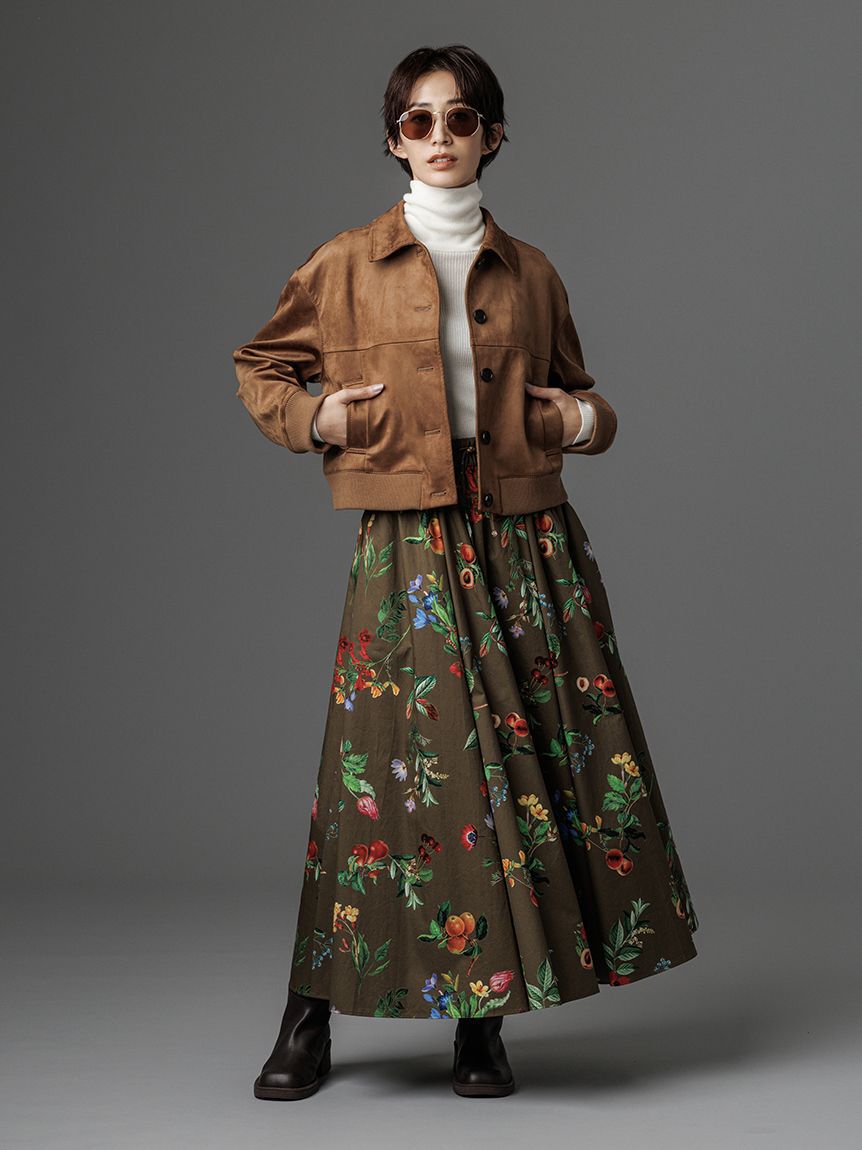 Mila Owen「ボタニカルウエストゴムギャザーマキシスカート」|スカート|