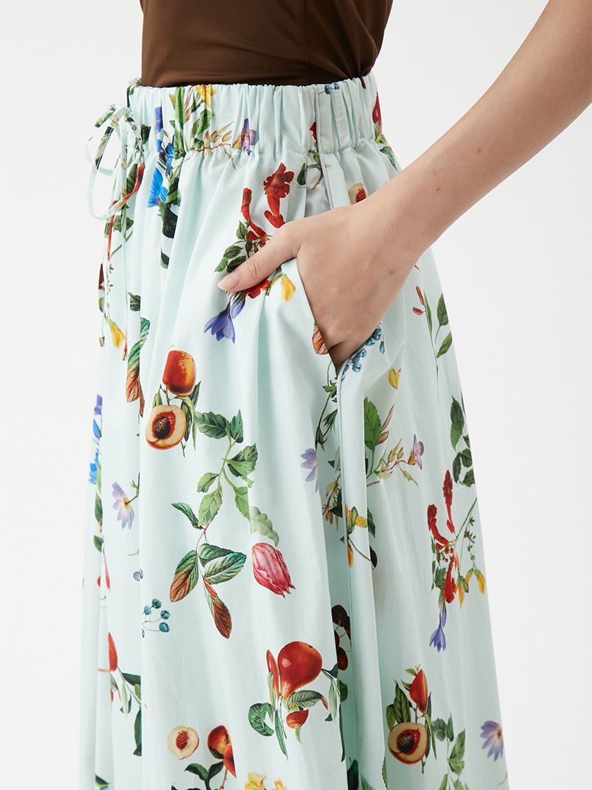 Mila Owen「ボタニカルウエストゴムギャザーマキシスカート」|スカート|