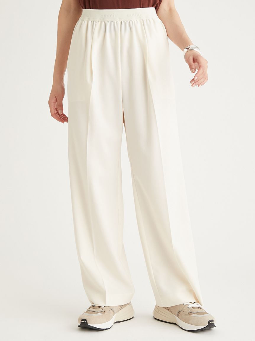 emmi atelier「【10th】emmiロゴジャガードゴムタックパンツ」|チノ|