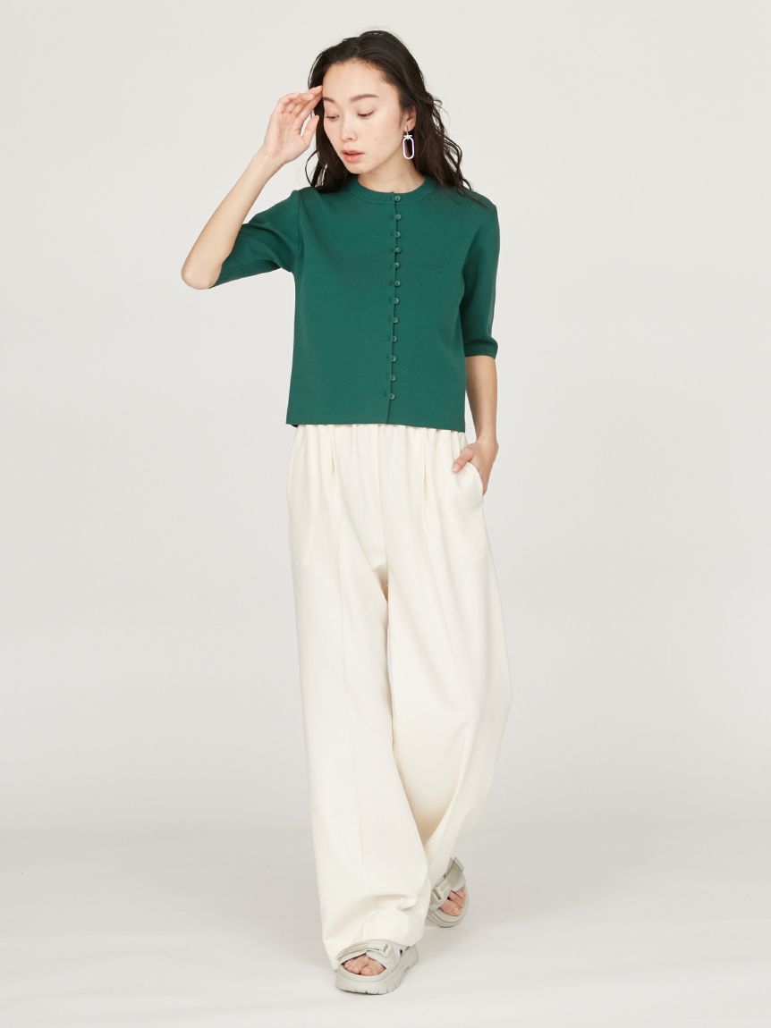 emmi atelier「【10th】emmiロゴジャガードゴムタックパンツ」|チノ|