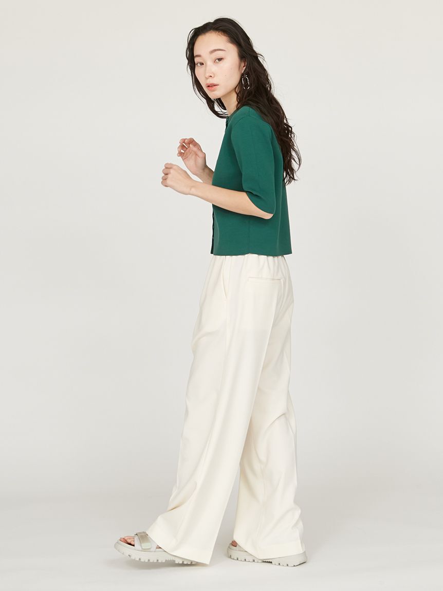 emmi atelier「【10th】emmiロゴジャガードゴムタックパンツ」|チノ|