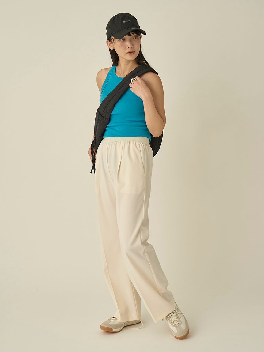 emmi atelier「【10th】emmiロゴジャガードゴムタックパンツ」|チノ|