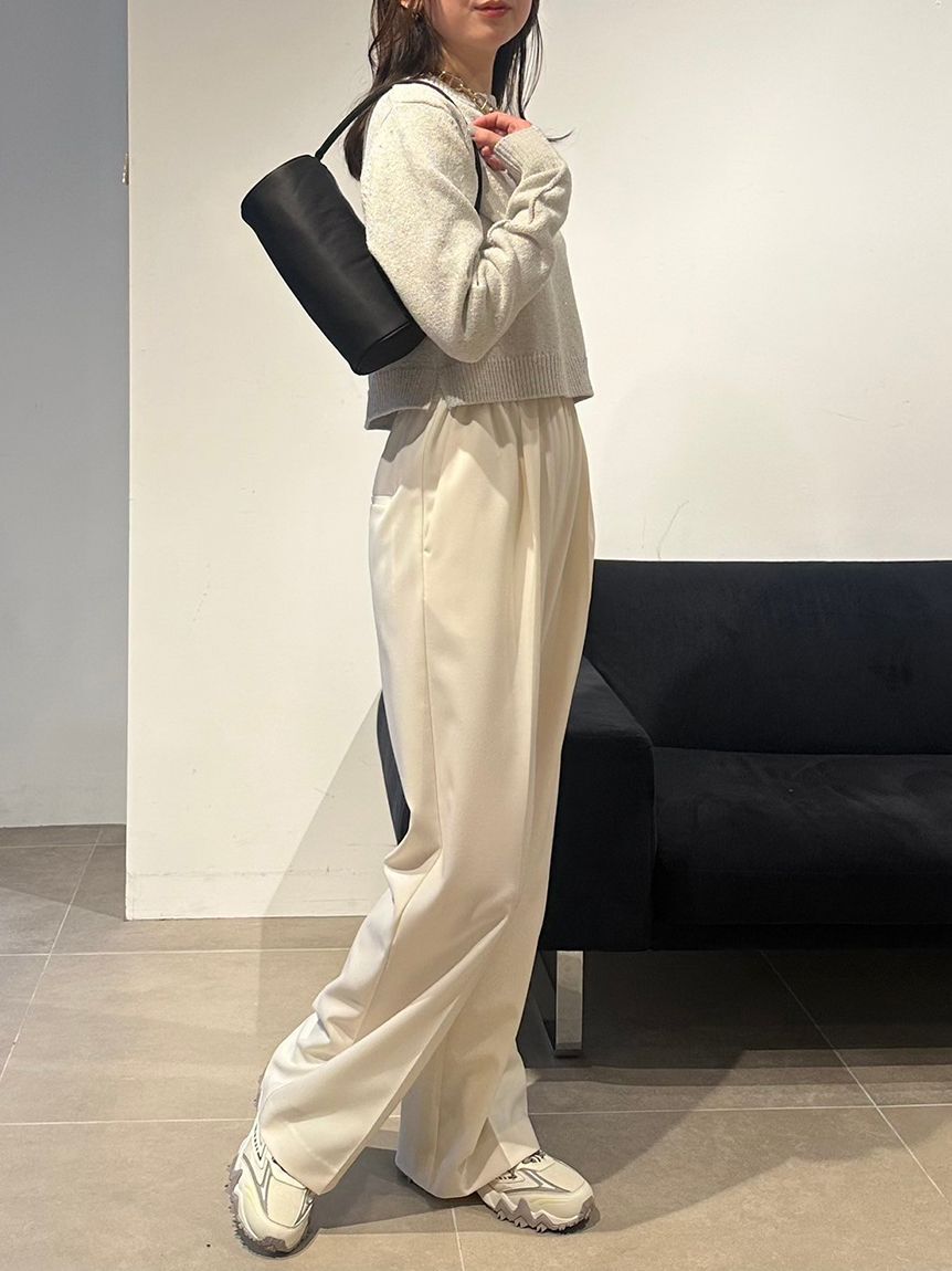 emmi atelier「【10th】emmiロゴジャガードゴムタックパンツ」|チノ|