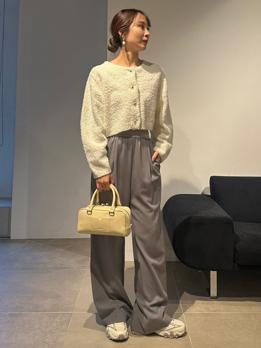 emmi atelier「【10th】emmiロゴジャガードゴムタックパンツ」|チノ|