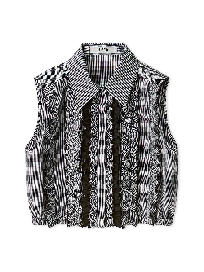 FURFUR「ノースリーブフリルブラウス」|シャツ・ブラウス|