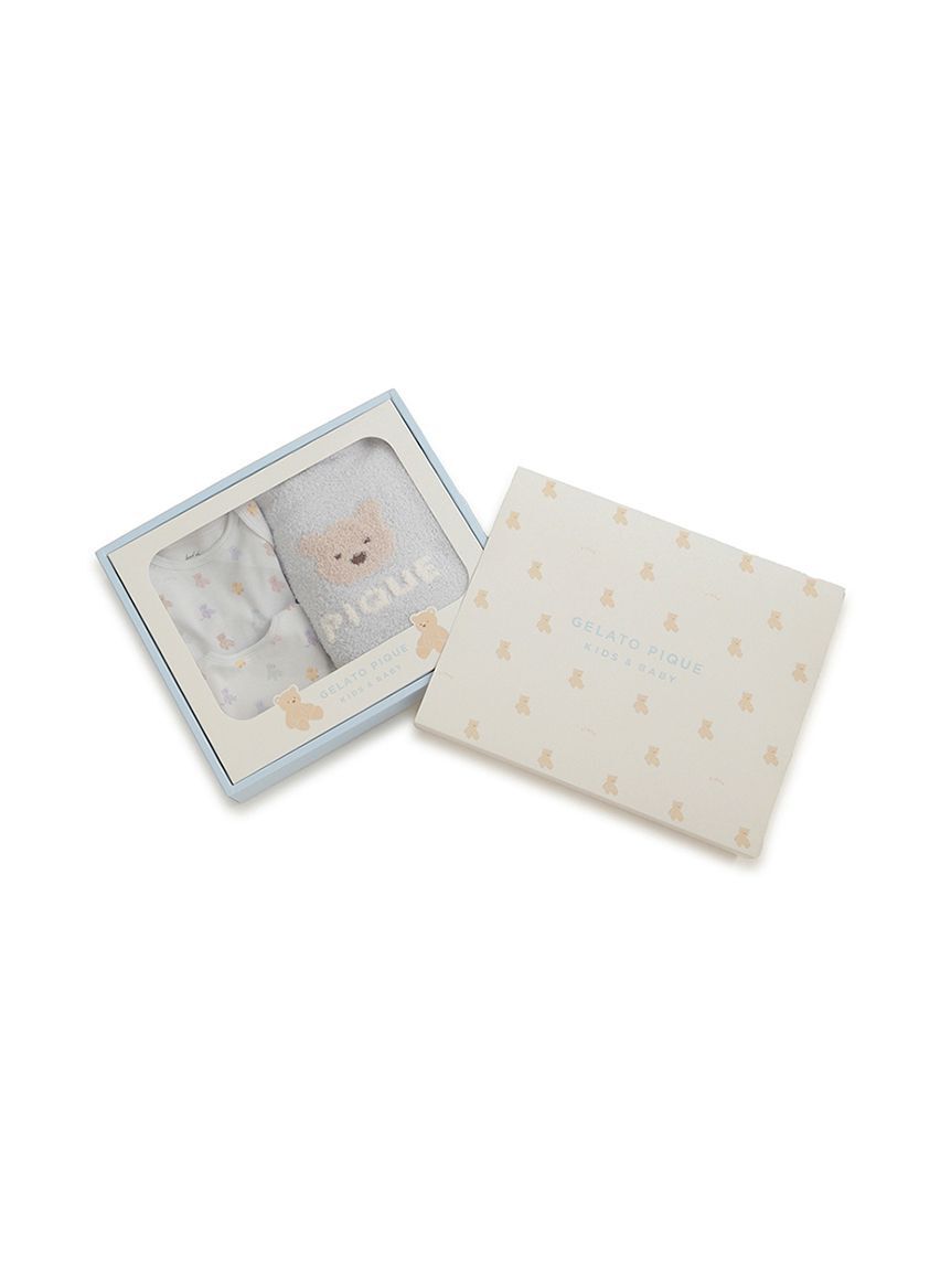 GELATO PIQUE KIDS & BABY「【ラッピング済み】【BABY】ベアブランケット&ボディースーツ&スタイ3点セット ギフトBOX」|その他ベビー用品|
