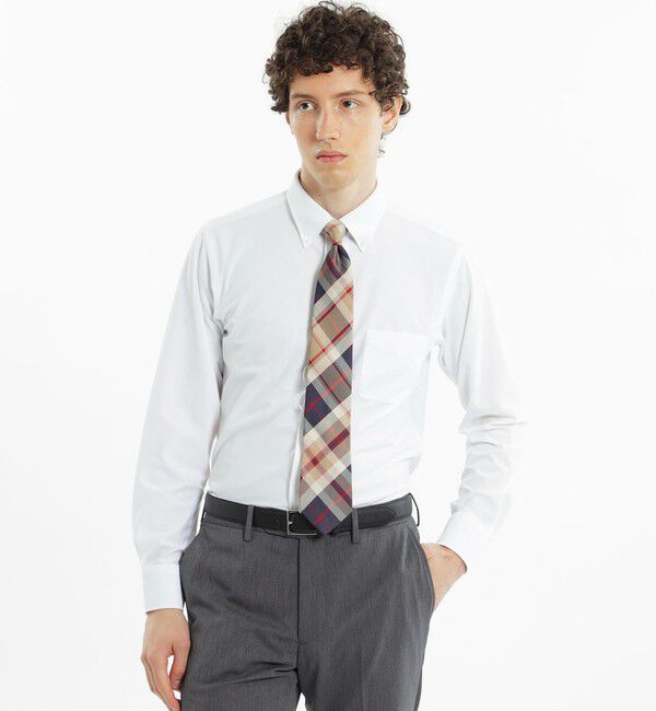 MACKINTOSH PHILOSOPHY「トロッター ボタンダウンシャツ トリコットジャージーバリエーション」|シャツ・ブラウス|ホワイト