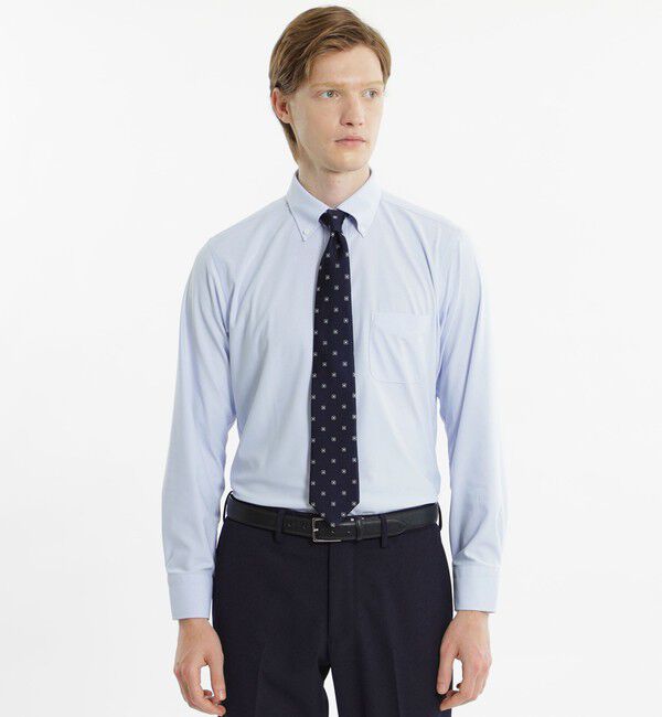 MACKINTOSH PHILOSOPHY「トロッター ボタンダウンシャツ トリコットジャージーバリエーション」|シャツ・ブラウス|ブルーストライプ