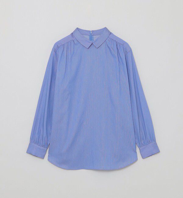 MACKINTOSH PHILOSOPHY「コットンサテンロールカラーブラウス」|シャツ・ブラウス|ブルー