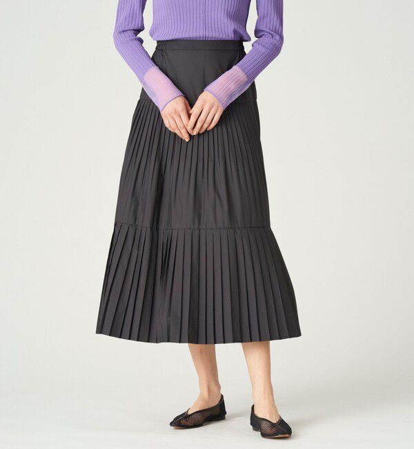  「【ドラマ着用商品】ティアードプリーツスカート」|スカート|ブラック