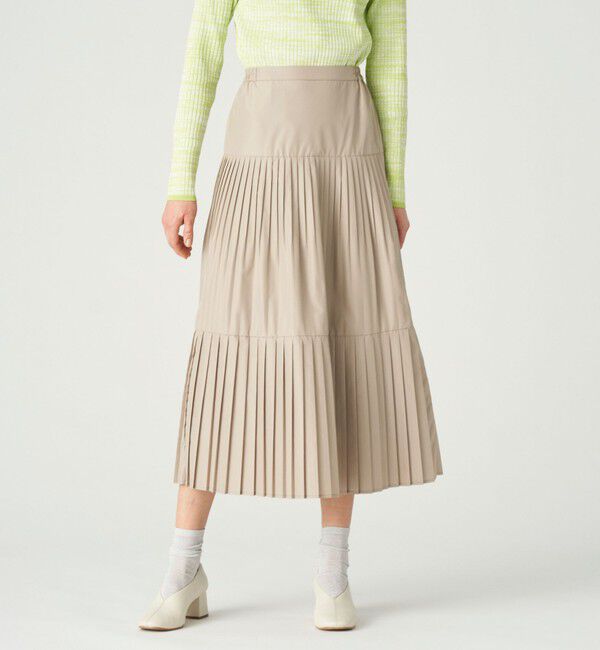  「【ドラマ着用商品】ティアードプリーツスカート」|スカート|ベージュ