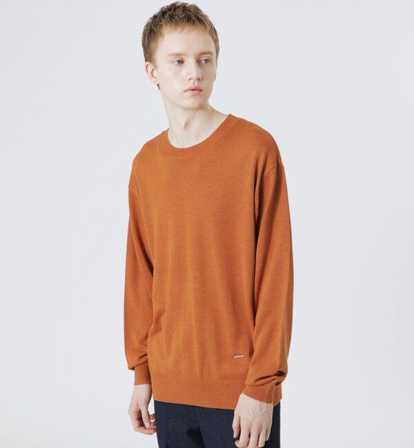  「ハイゲージクルーネック」|ニット・セーター|オレンジ