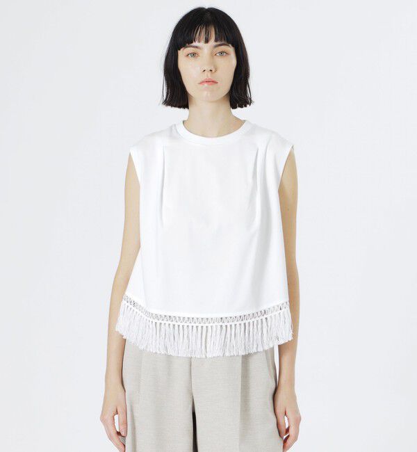  「フリンジタンクトップ」|Tシャツ・カットソー|ホワイト