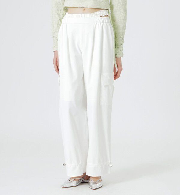  「ダブルウエストカーゴパンツ」|カーゴ|ホワイト