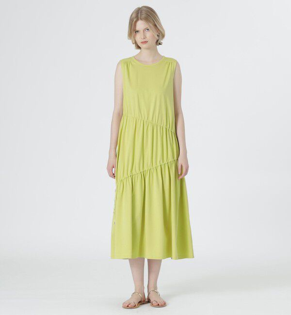  「ギャザーノースリーブワンピース」|ワンピース|