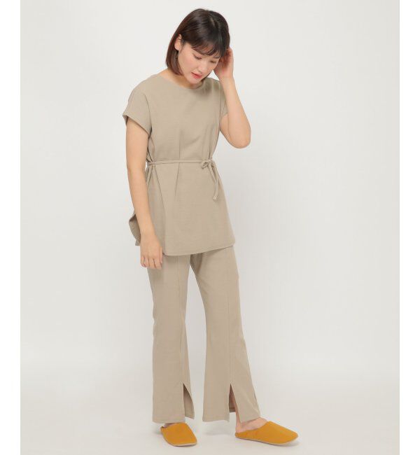 IKKA LOUNGE「テレコ裾スリットパンツ」|その他|