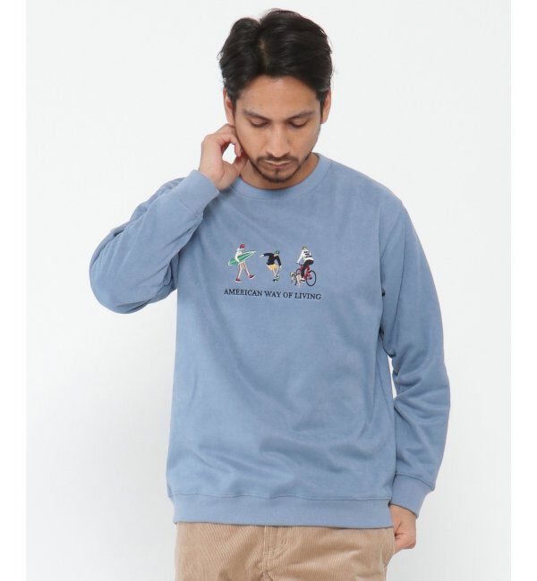 ikka「フェイクスウェード刺繍プルオーバー」|パーカー|